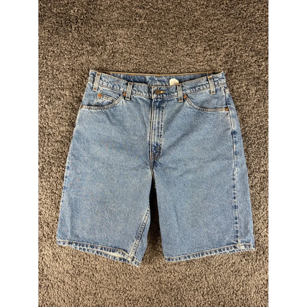 VTG Levi's 550 Orange Tab Relaxed Fit Denim Shorts Mens 36 Blue 90s 36550-0214